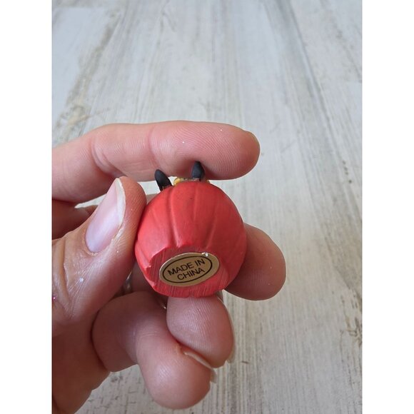 Dept 56 polliwoggs mini rabbit pumpkin Halloween ornament jack-o'-lantern shabby - Picture 6 of 7